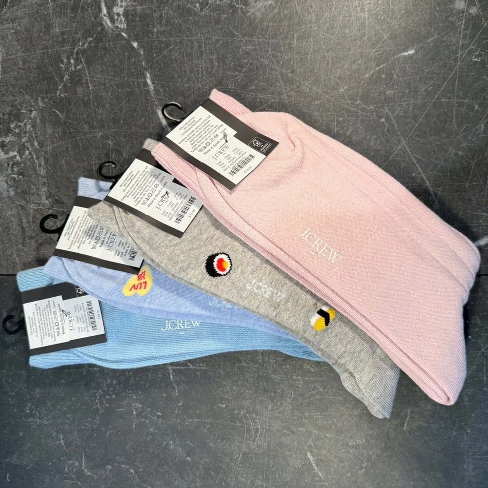 Mens J Crew Socks | Size‎ One Size | Assorted Colors 4 Pack Bundle Sushi Hearts